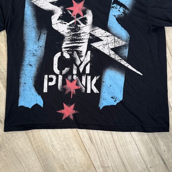 CM Punk Chicago Flag WWE T Shirt Mens 3XL - Picture 2 of 6